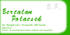 bertalan polacsek business card